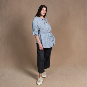 Odette Check Linen/Cotton Top