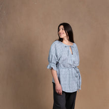 Odette Check Linen/Cotton Top