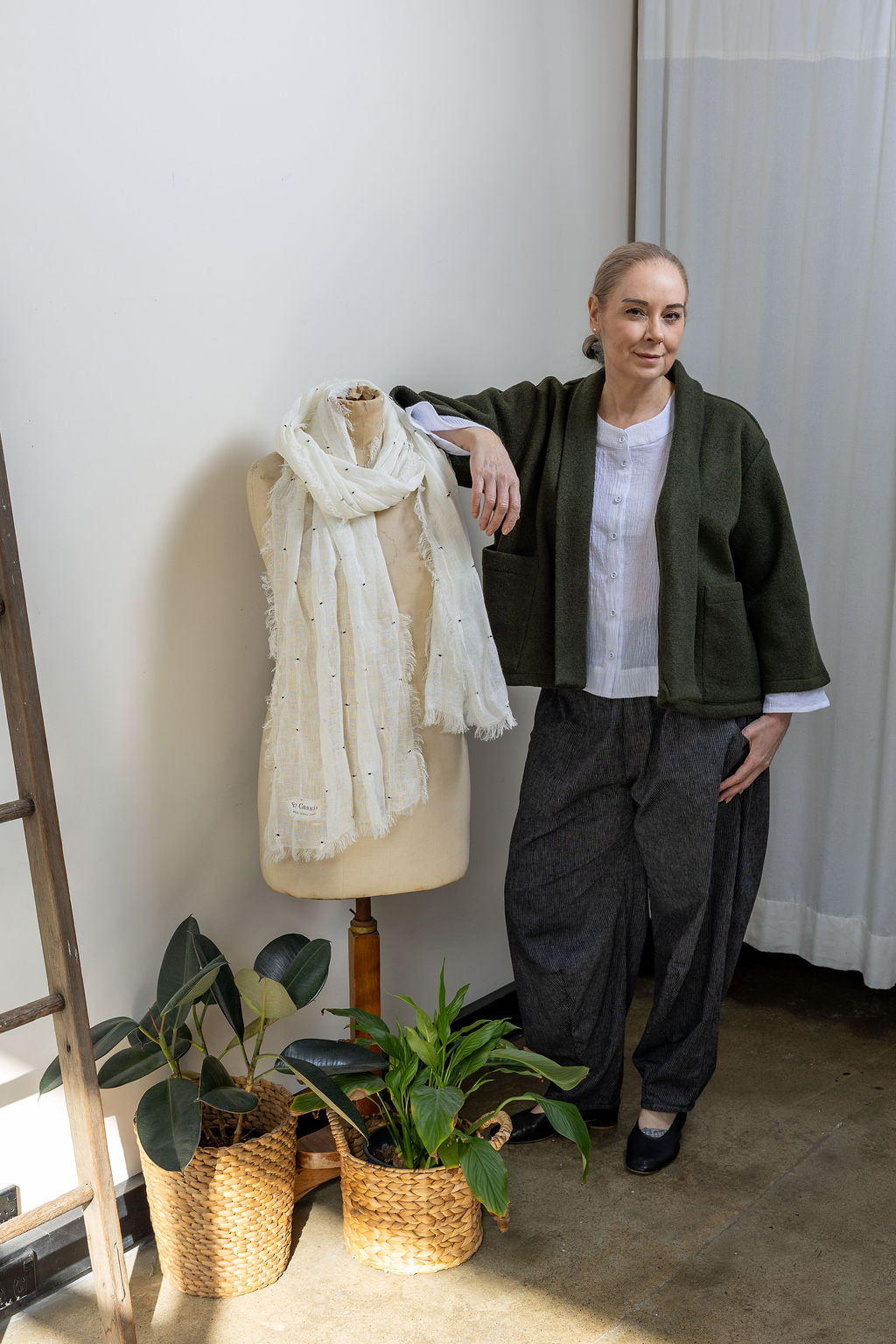 Harper Shirt - Optical White Crinkle Linen
