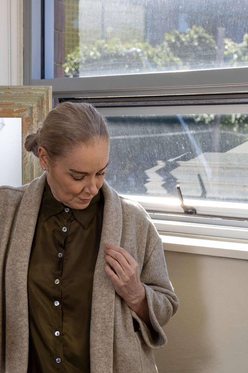 Chelsea Oatmeal Boiled Wool Jacket