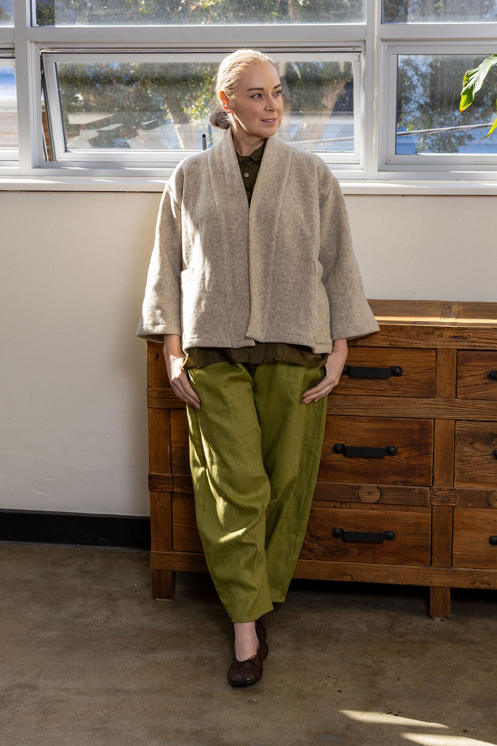 Chelsea Oatmeal Boiled Wool Jacket