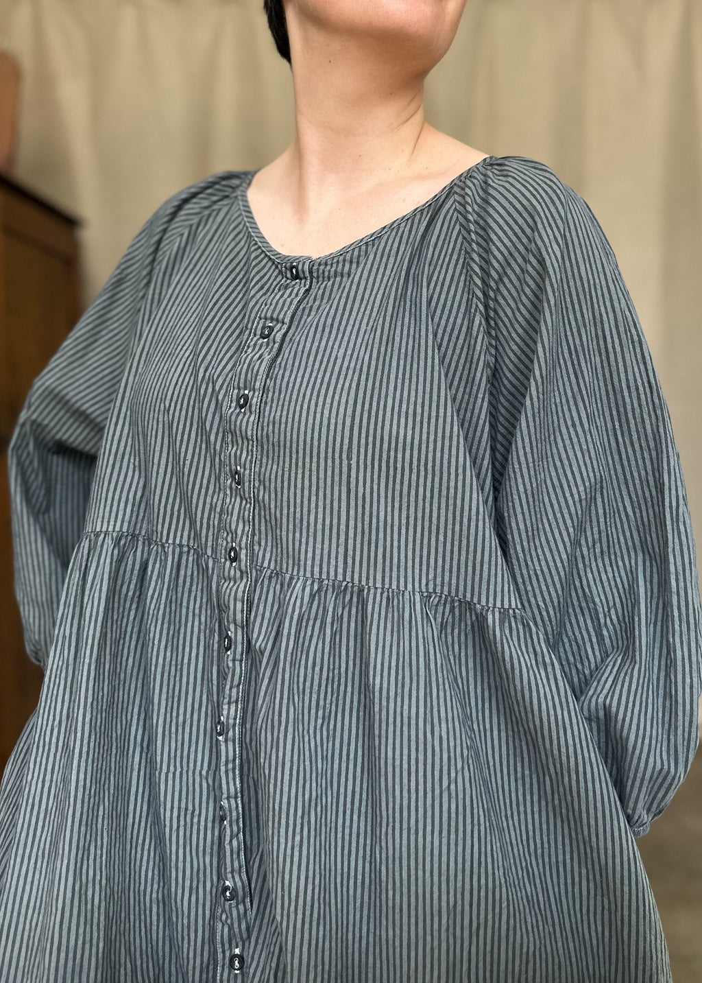Layla Organic Cotton Dress – Grey Metal - Perfectly Imperfect