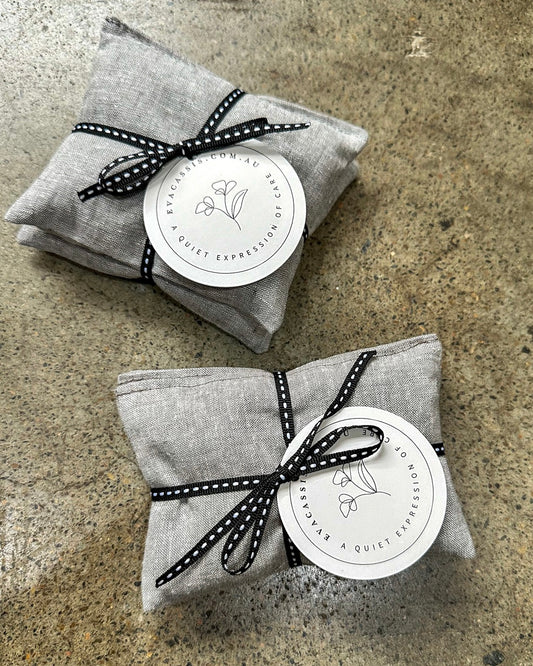 Medium Grey Linen Lavender Sachets - 2 pack