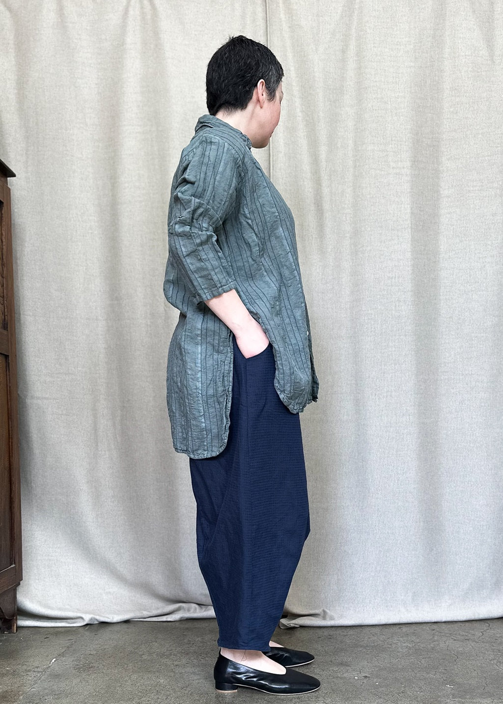 Monet Oversized Shirt – Metal Stripe