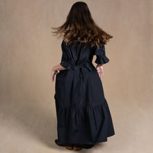 Odette Black Cotton Maxi Dress