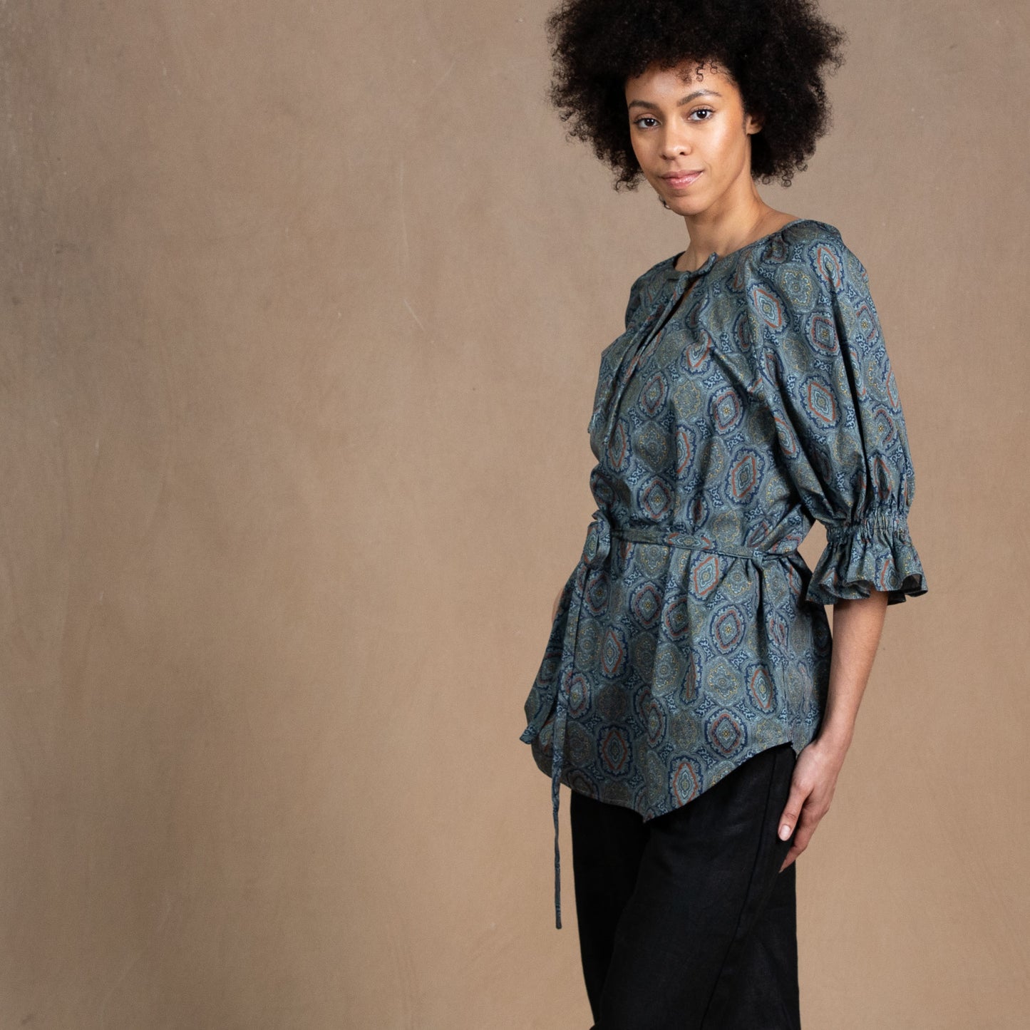 Odette Paisley Cotton Top