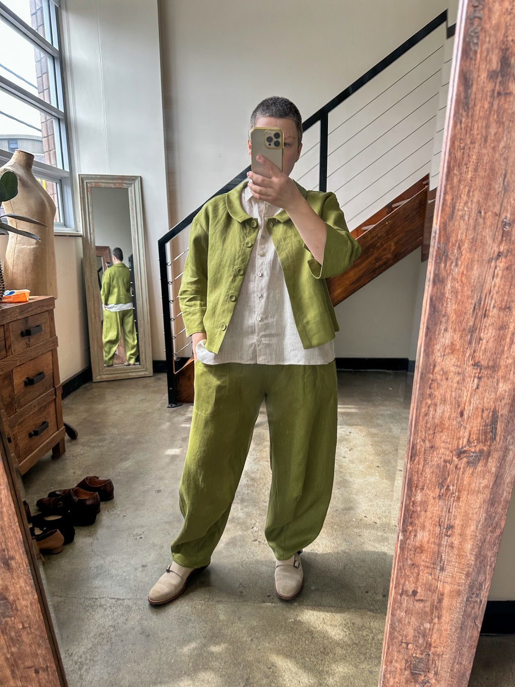 Grace Jacket - Chartreuse Linen