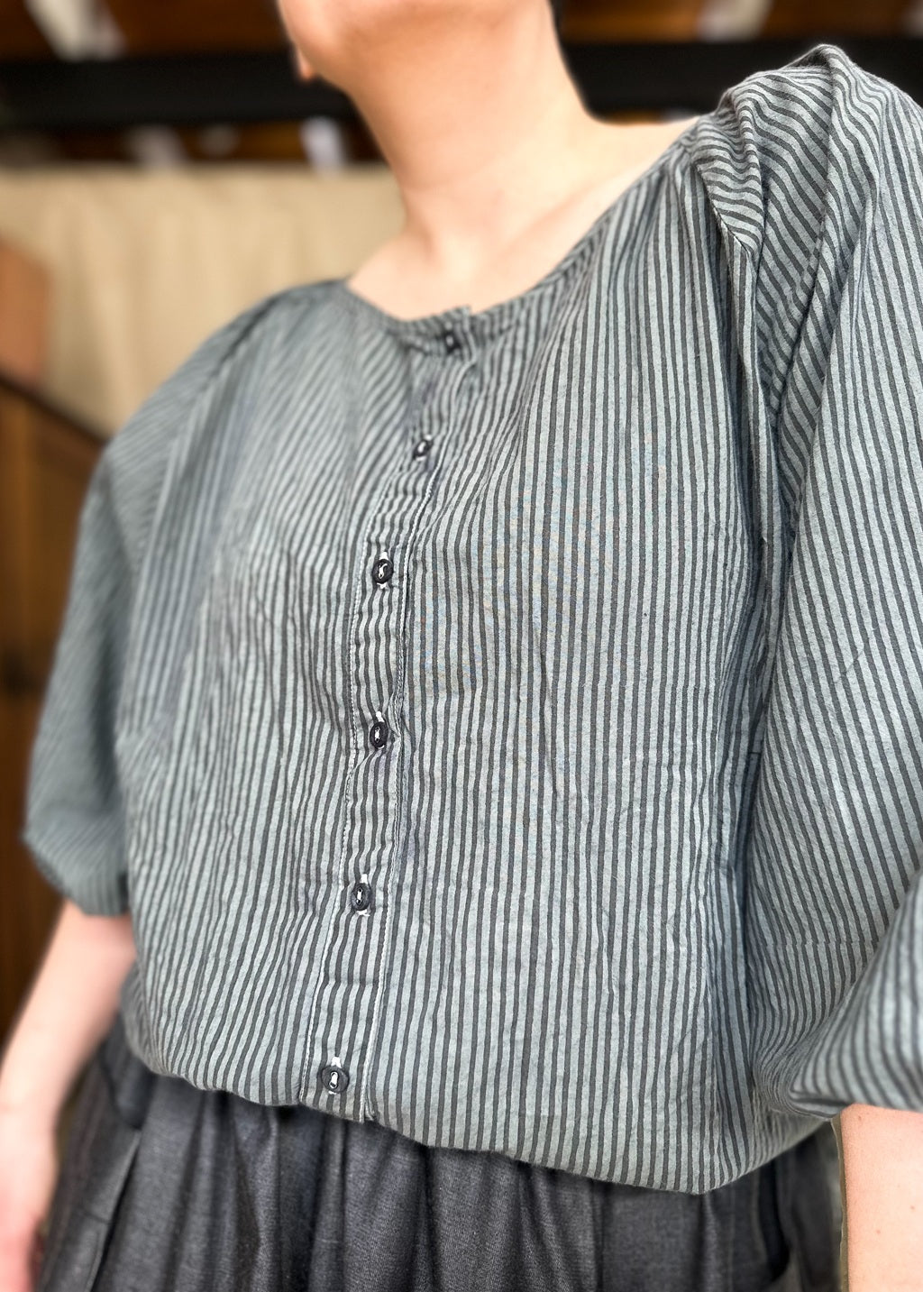 Lucie Organic Cotton Shirt – Grey Metal - Perfectly Imperfect