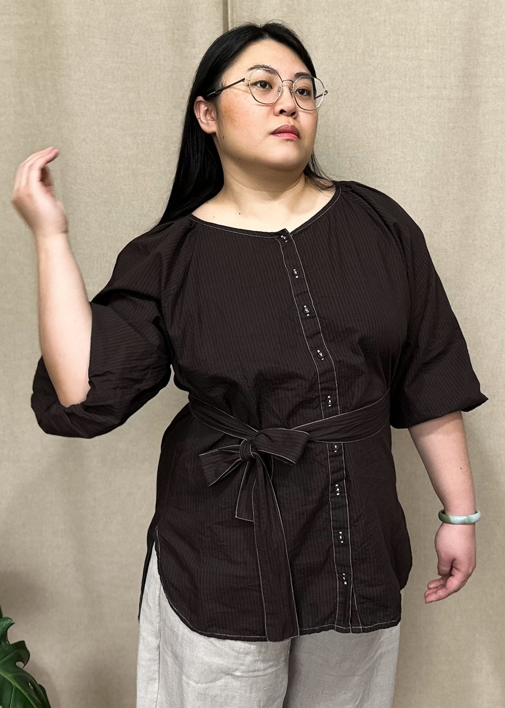 Lucie Organic Cotton Shirt – Espresso Edition