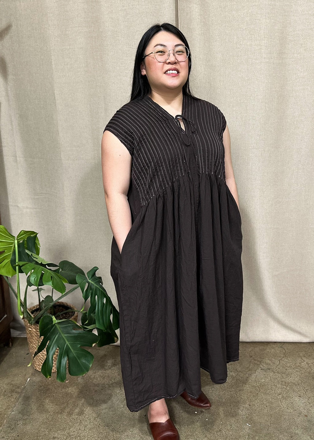 Amelie Organic Cotton Dress – Espresso Edition