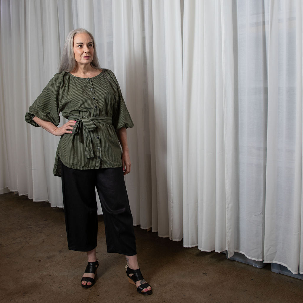 Lucie Khaki Organic Cotton Shirt