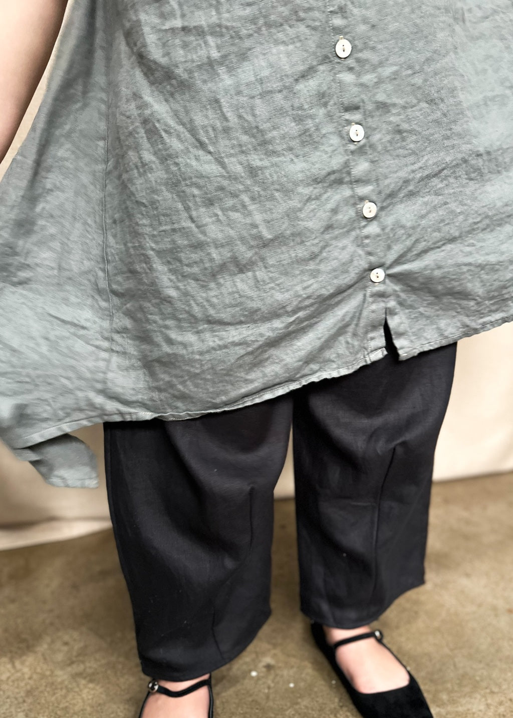 Tribeca Tunic Dress – Metal Linen | Eva Cassis Ethical Womenswear