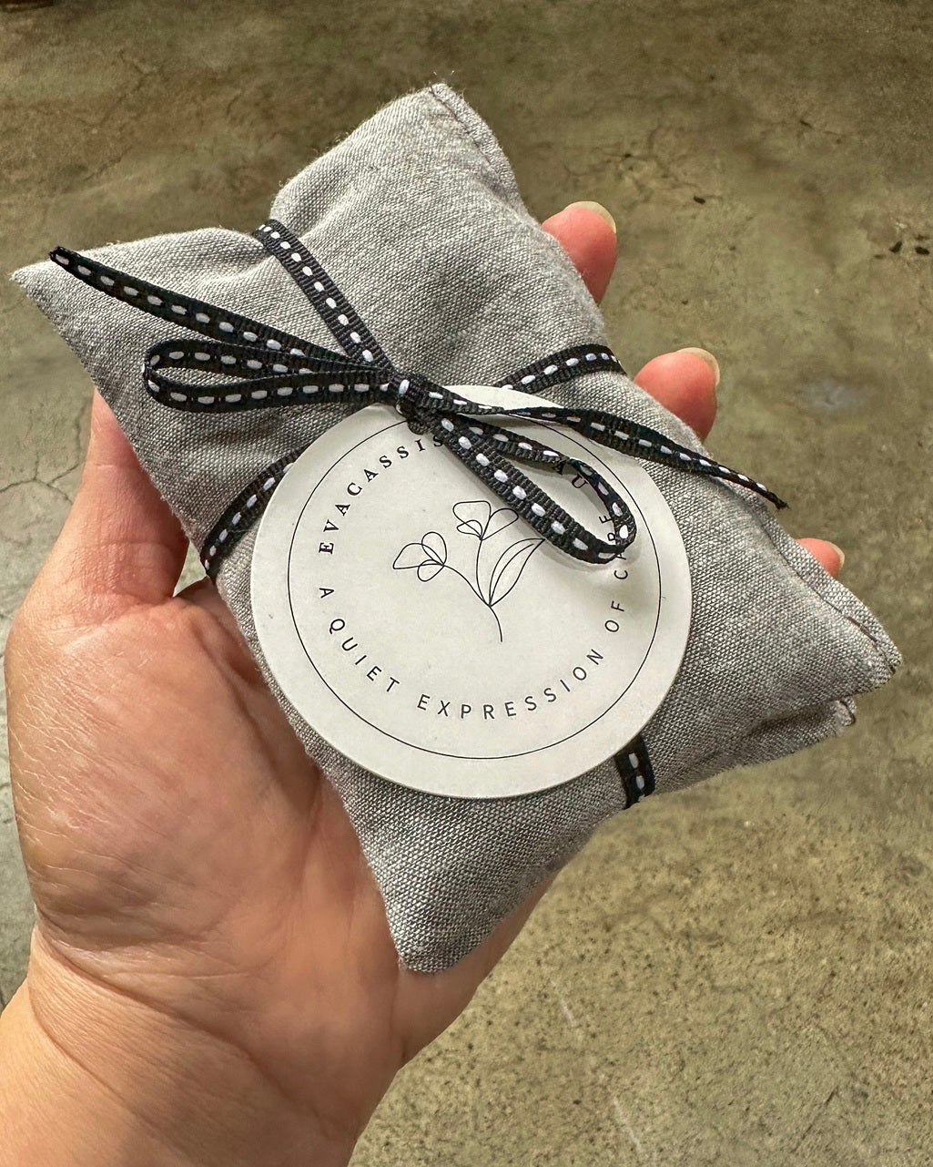 Medium Grey Linen Lavender Sachets - 2 pack