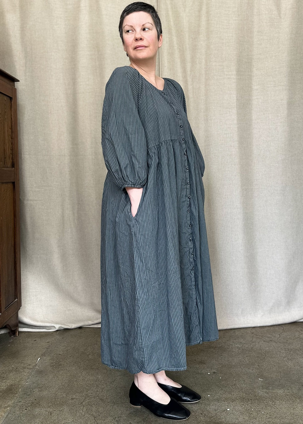 Layla Organic Cotton Dress – Grey Metal - Perfectly Imperfect