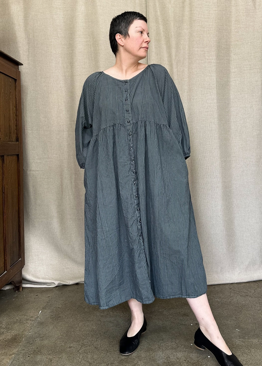 Layla Organic Cotton Dress – Grey Metal - Perfectly Imperfect