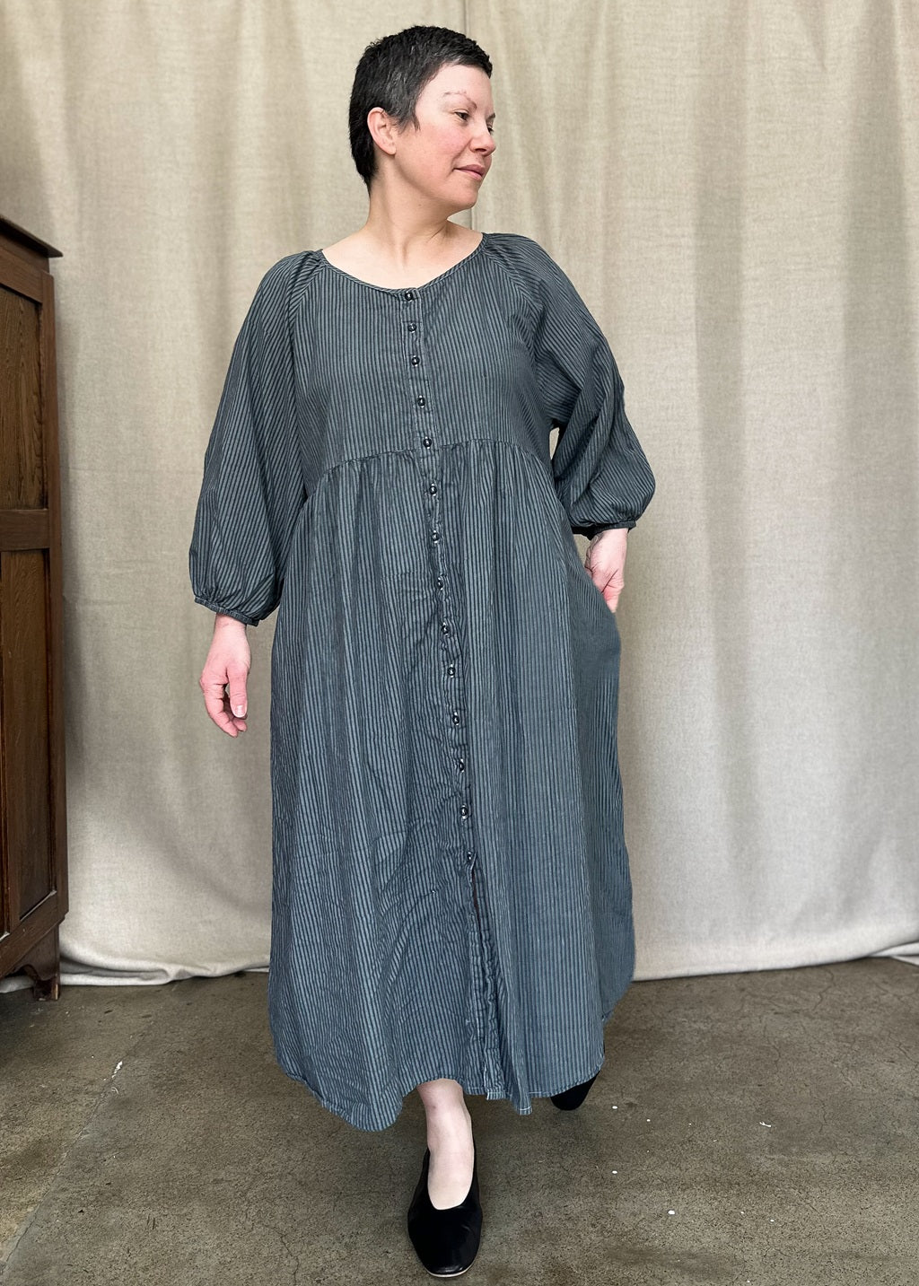 Layla Organic Cotton Dress – Grey Metal - Perfectly Imperfect