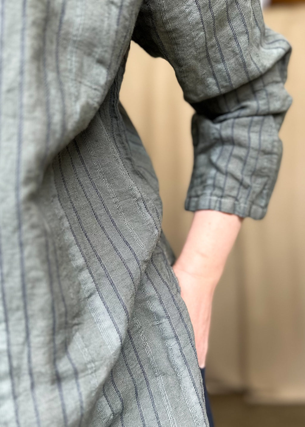 Monet Oversized Shirt – Metal Stripe