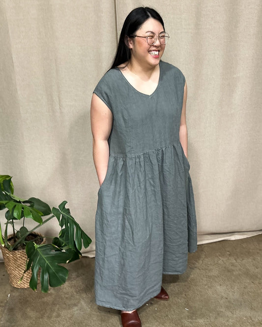Scarlett Dress Maxi – Metal | Eva Cassis Sustainable Capsule Wardrobe