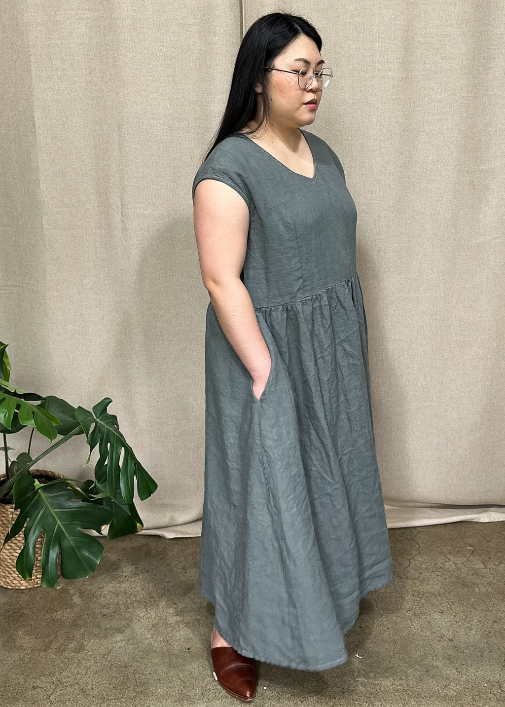 Scarlett Dress Maxi – Metal | Eva Cassis Sustainable Capsule Wardrobe