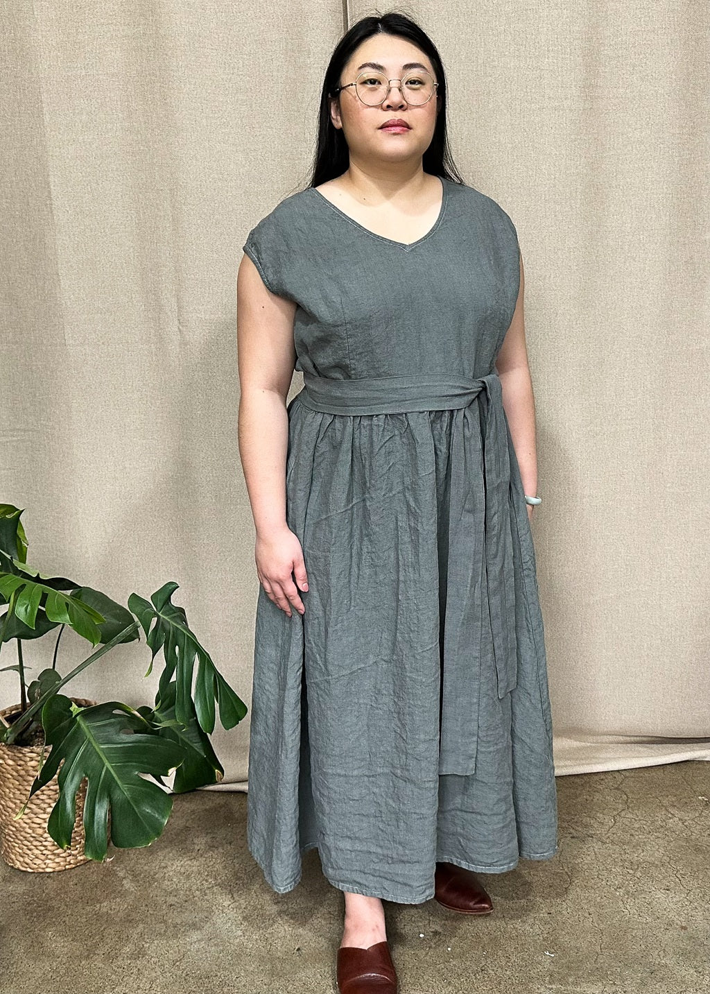 Scarlett Dress Maxi – Metal | Eva Cassis Sustainable Capsule Wardrobe
