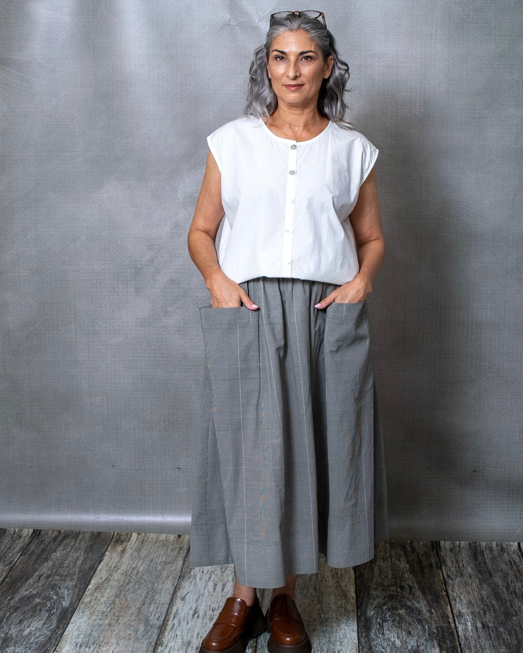 Dessa Skirt in Plaid Cotton