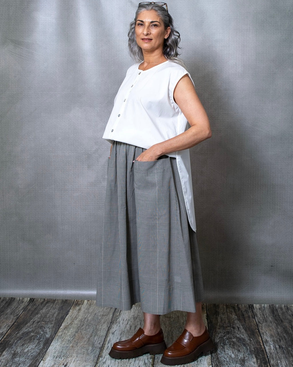 Dessa Skirt in Plaid Cotton