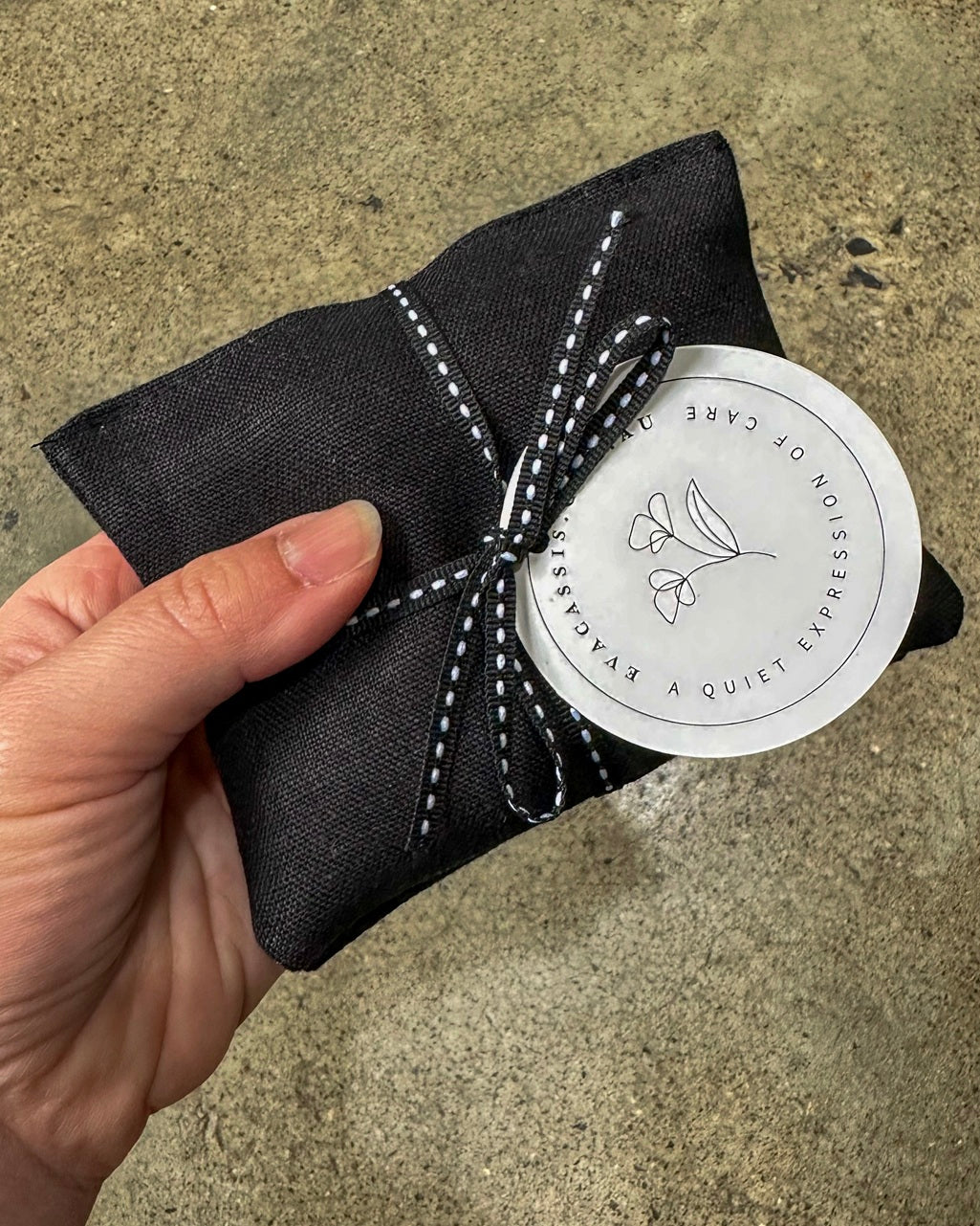 Medium Black Linen Lavender Sachets - 2 pack