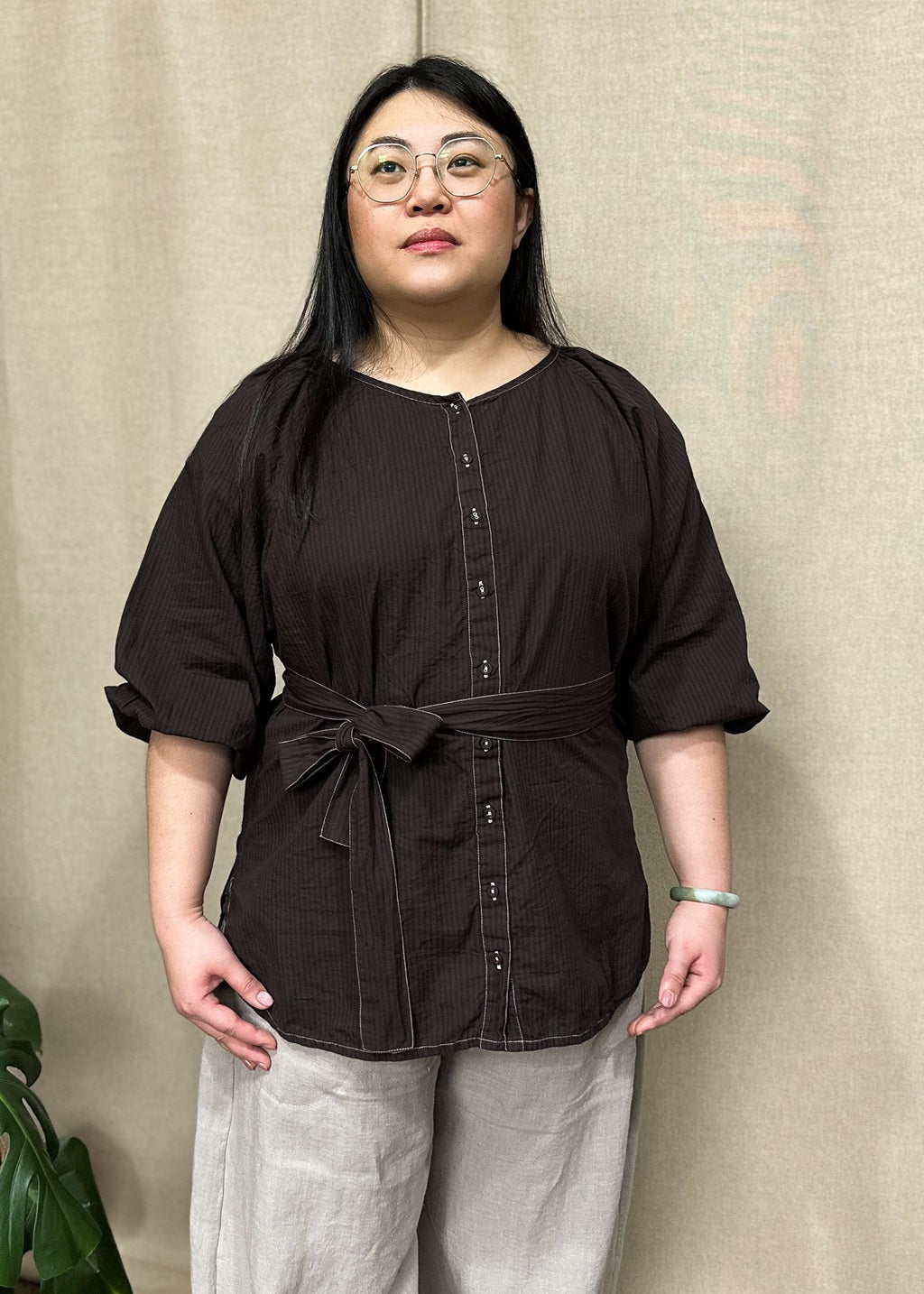 Lucie Organic Cotton Shirt – Espresso Edition