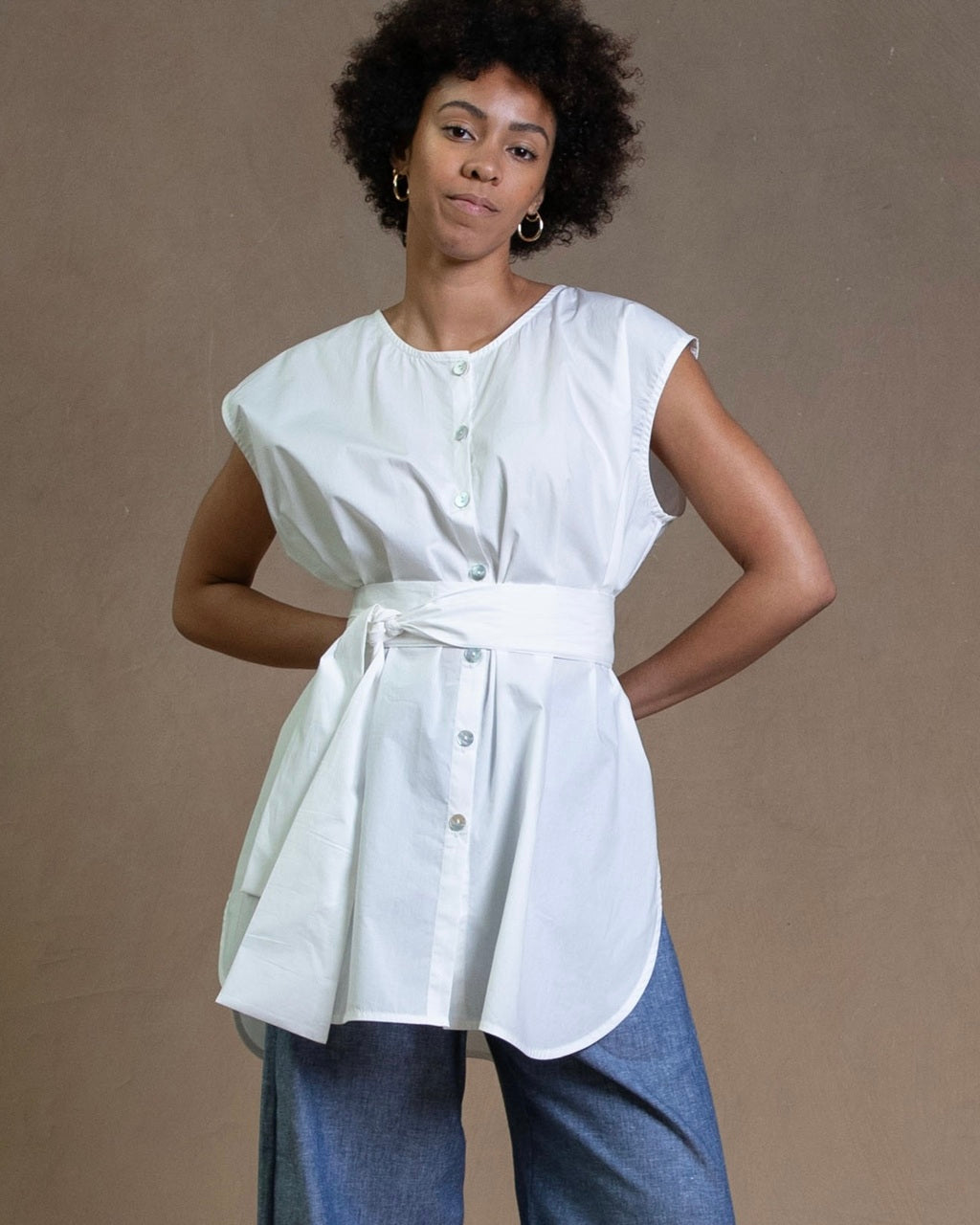 Capri Ivory Cotton Tunic - L/XL