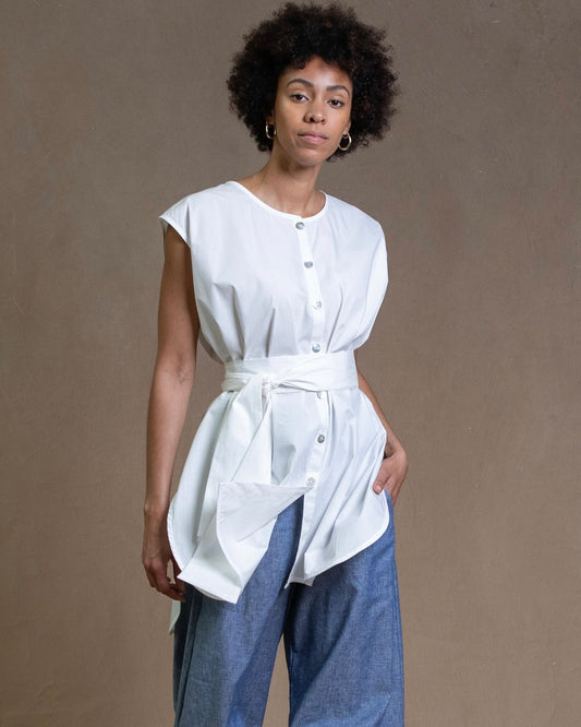 Capri Ivory Cotton Tunic - L/XL