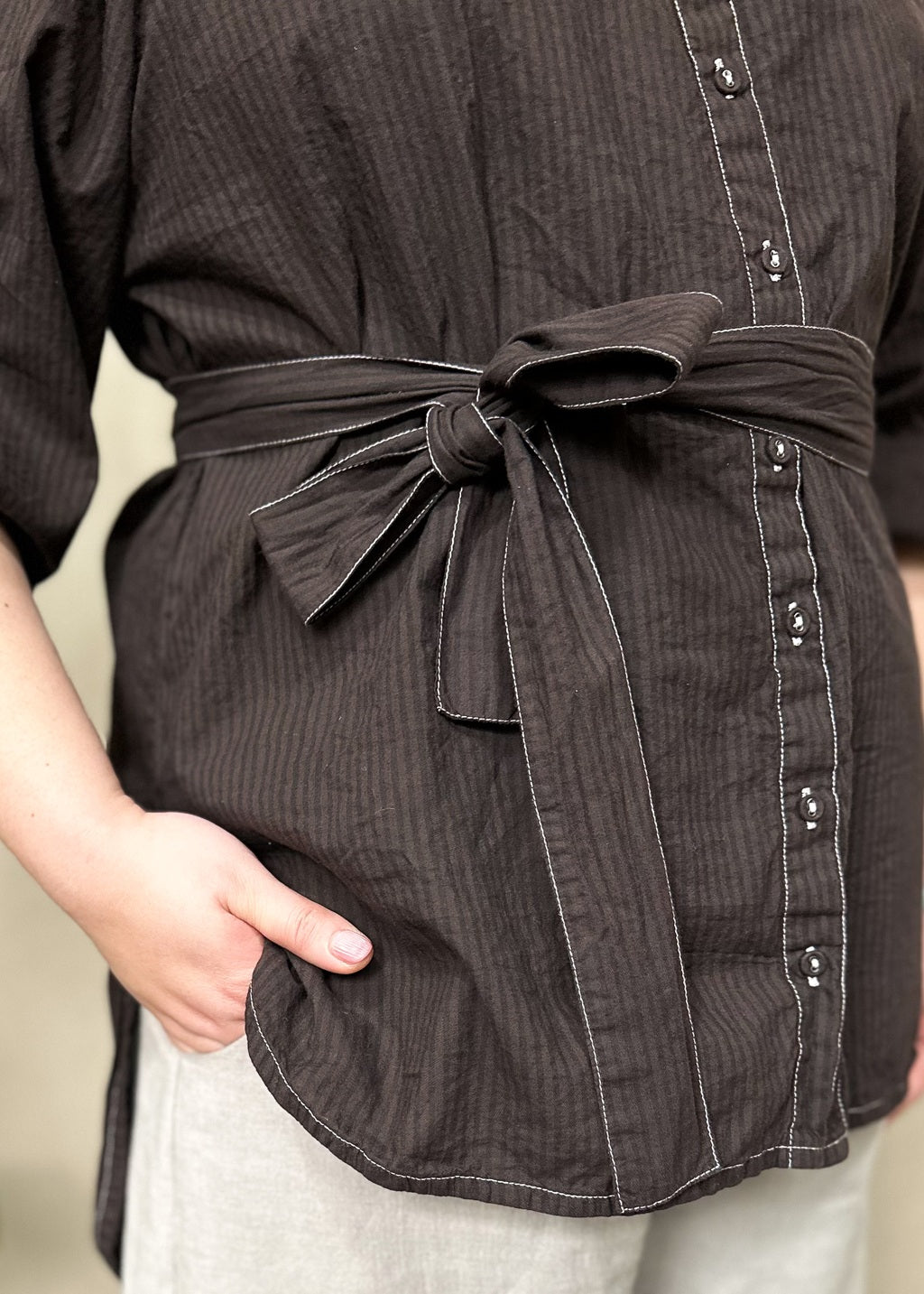 Lucie Organic Cotton Shirt – Espresso Edition
