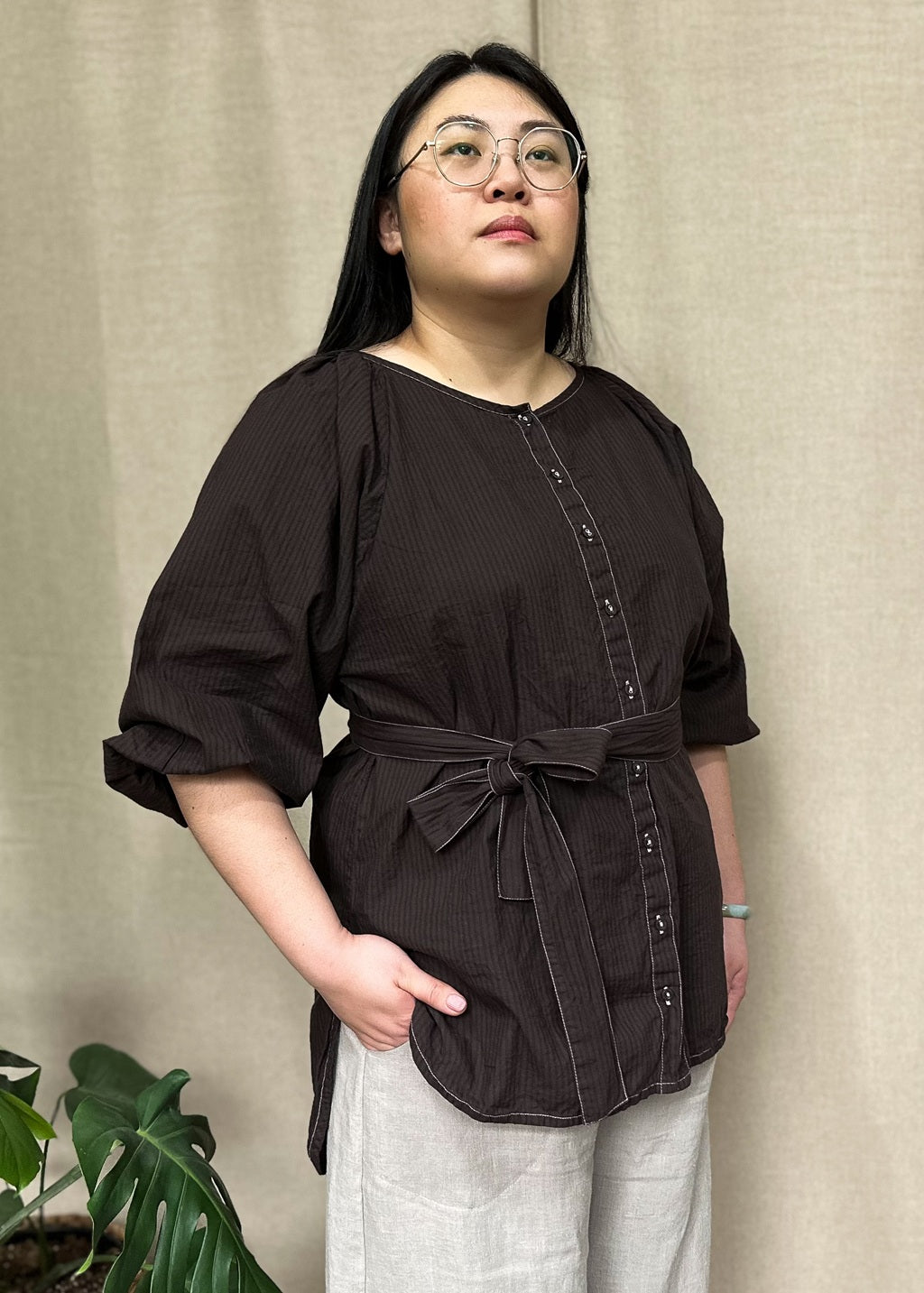 Lucie Organic Cotton Shirt – Espresso Edition