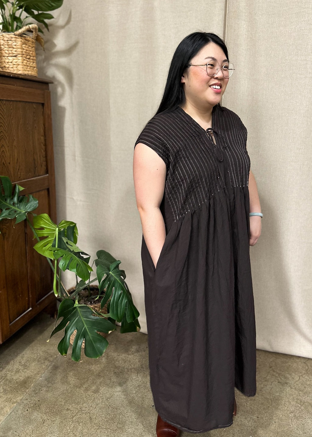 Amelie Organic Cotton Dress – Espresso Edition