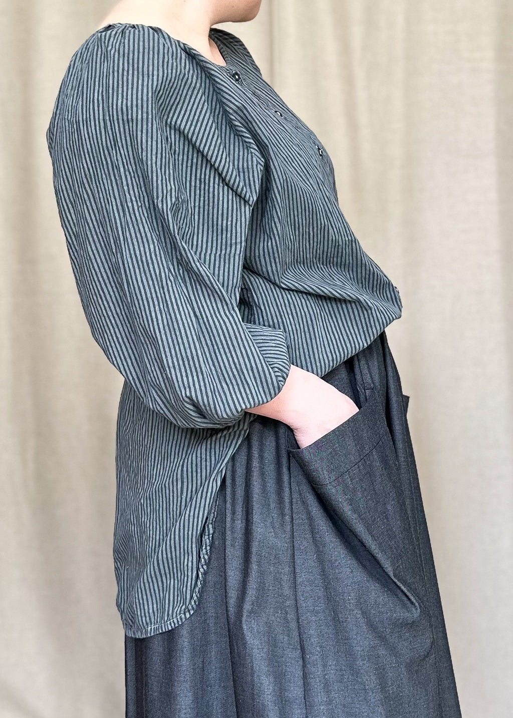 Lucie Organic Cotton Shirt – Grey Metal - Perfectly Imperfect