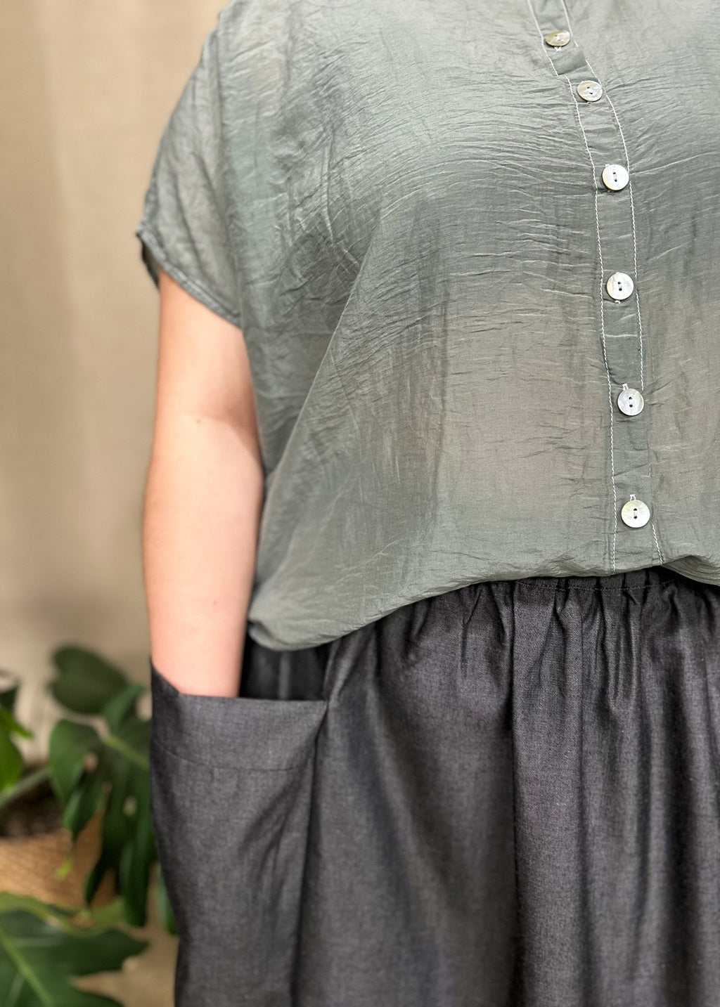 Montana Shirt in Mist Cotton/Silk
