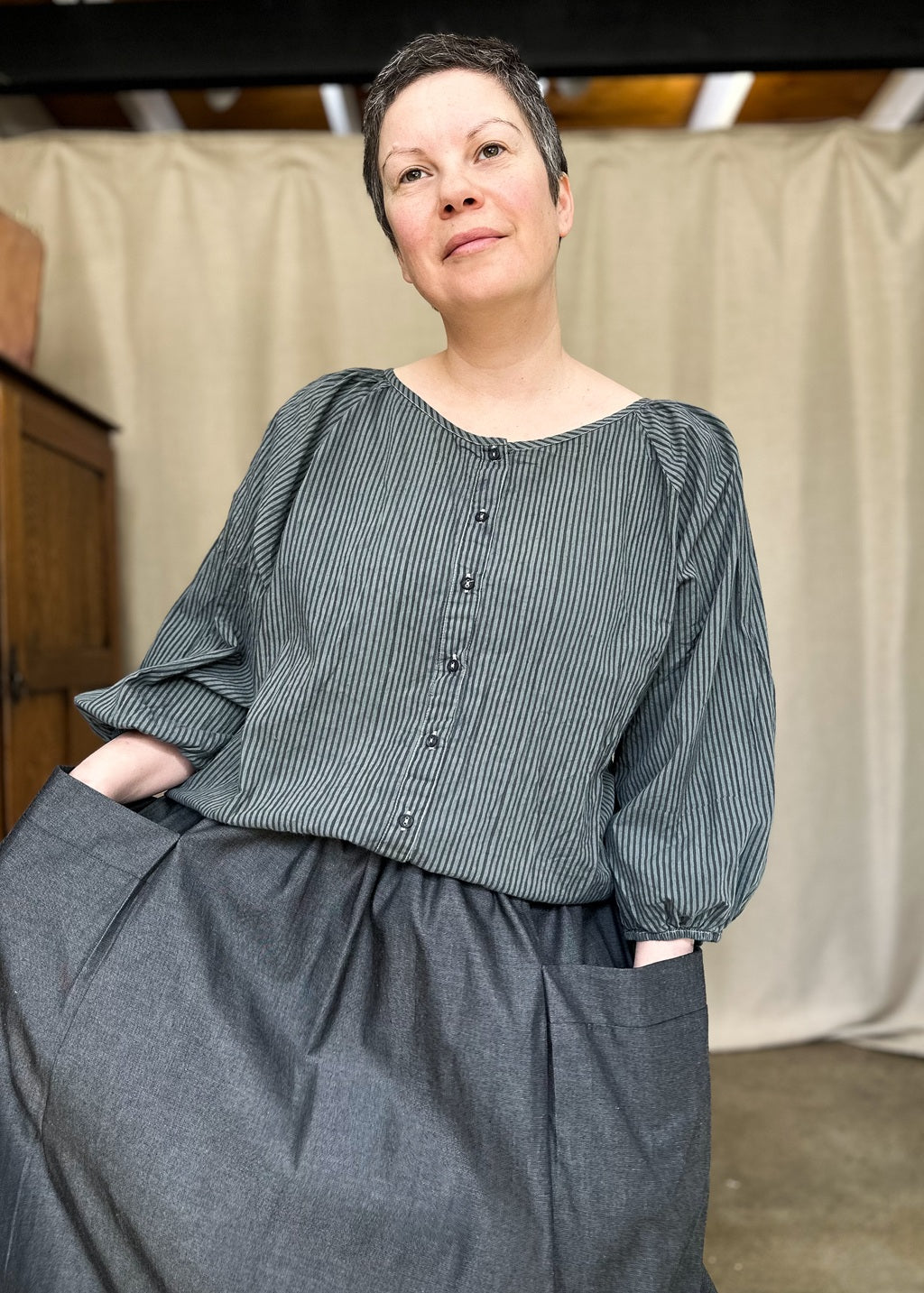 Lucie Organic Cotton Shirt – Grey Metal - Perfectly Imperfect