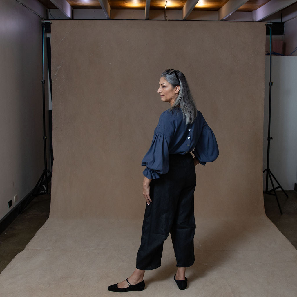 Celine Washed Navy Blouse