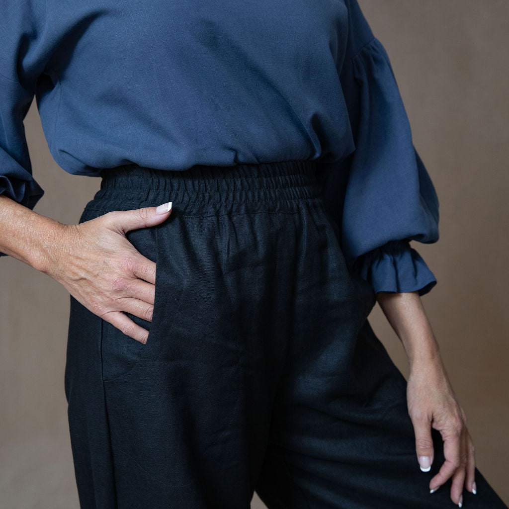 Celine Washed Navy Blouse