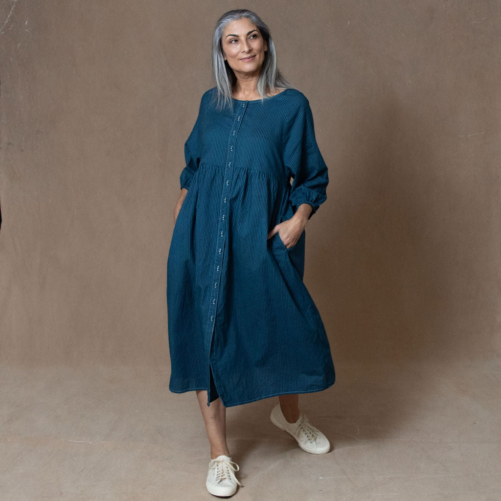 Layla Dark Teal Organic Cotton Dress