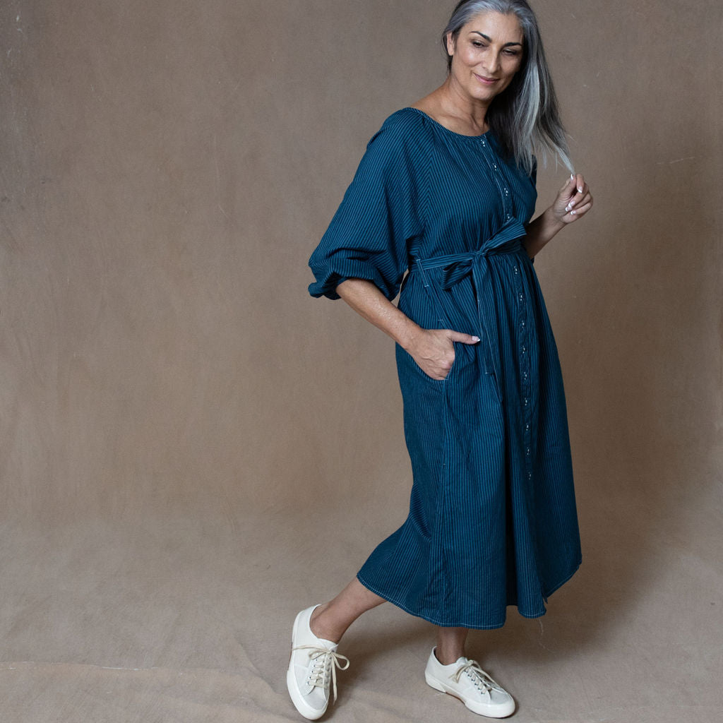 Layla Dark Teal Organic Cotton Dress