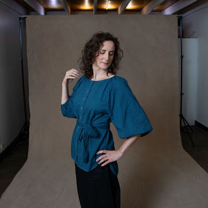 Lucie Dark Teal Organic Cotton Shirt