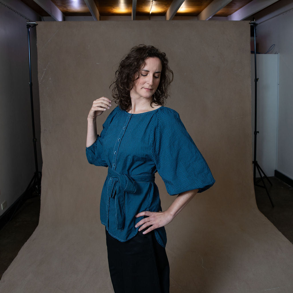 Lucie Dark Teal Organic Cotton Shirt