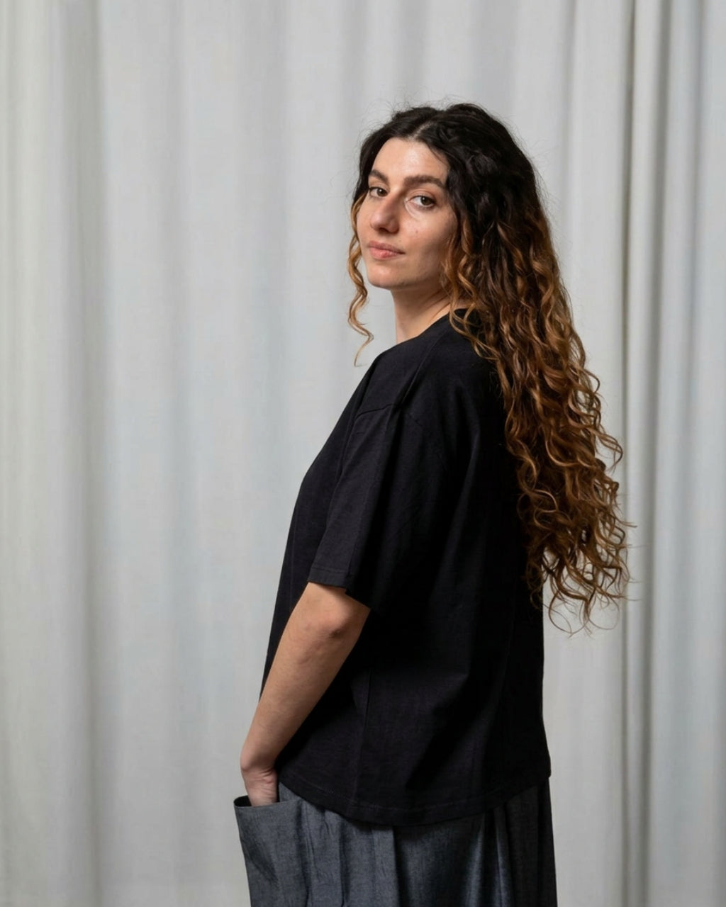 Black Organic Cotton Boxy Tee