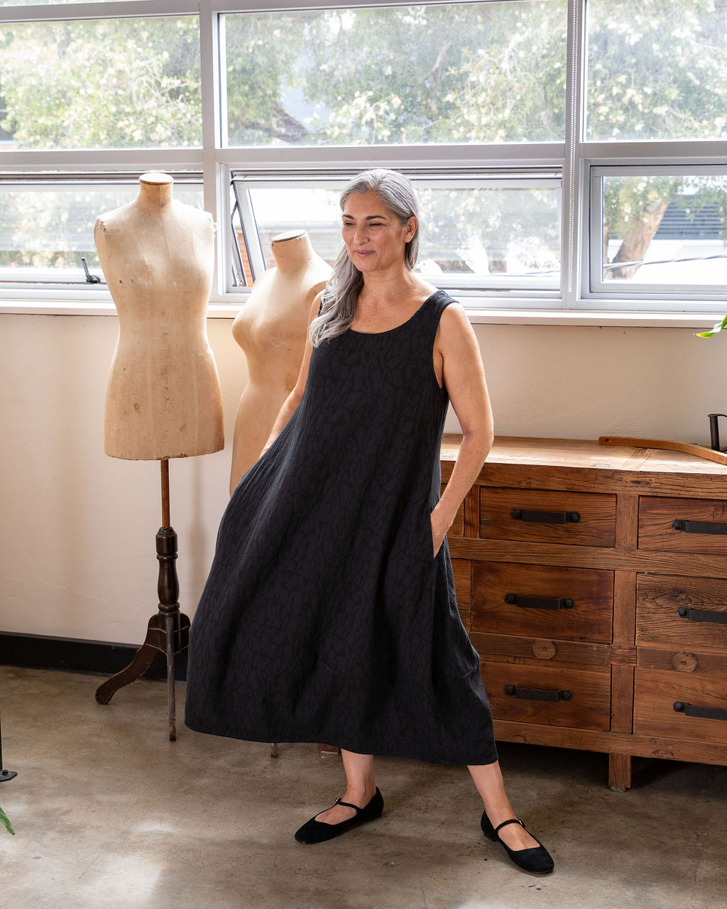 Cleo Dress - Textured Black