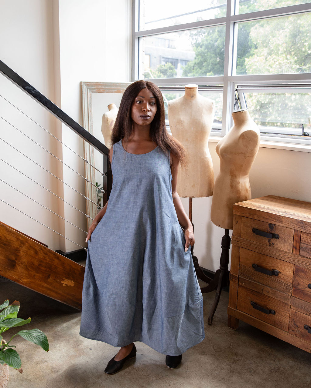 Cleo Dress - Japanese Chambray Denim