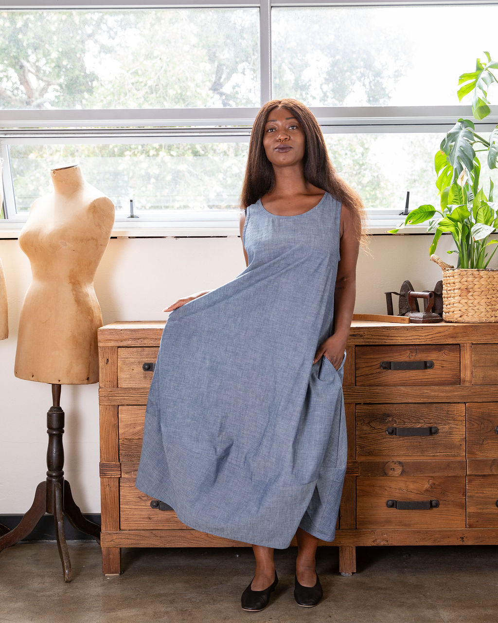 Cleo Dress - Japanese Chambray Denim