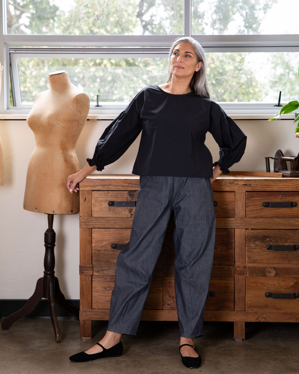 Willow top - Black Cotton