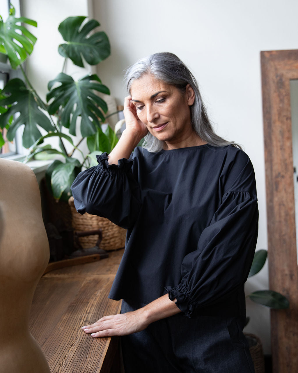 Willow top - Black Cotton