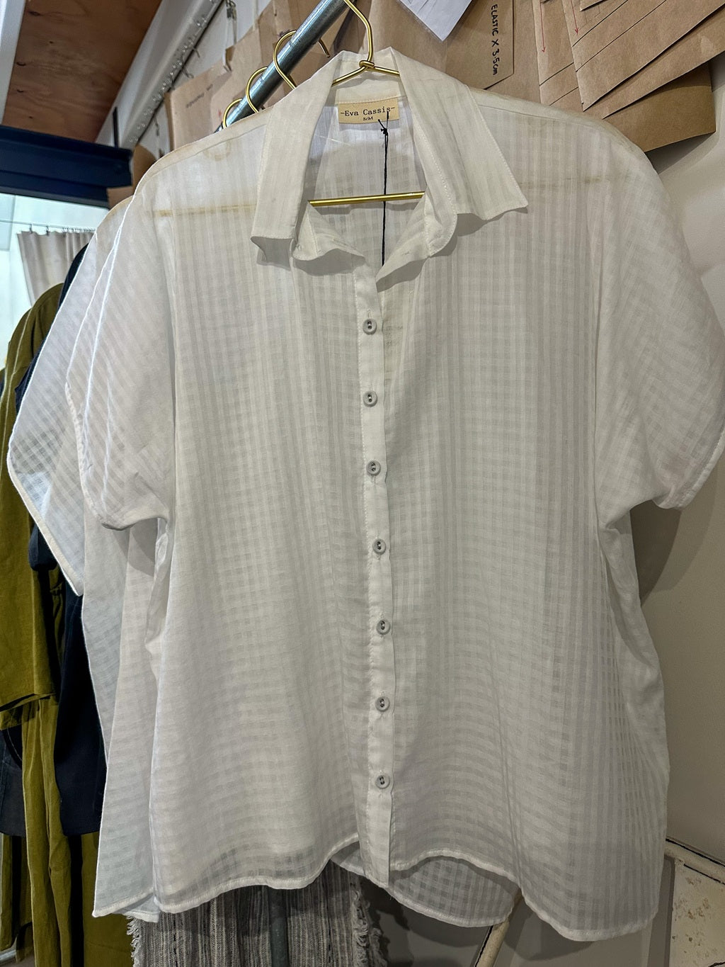 Montana Shirt – White Check Cotton Voil