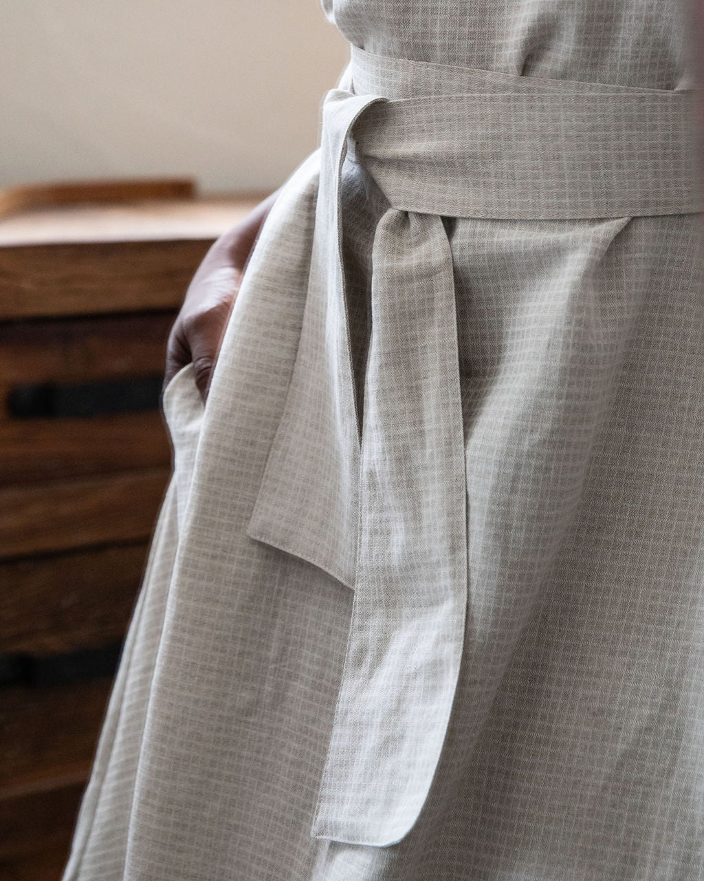 Cleo Dress - Oatmeal Dobby Weave